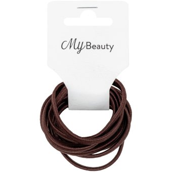 Резинка для волос MY BEAUTY коричневая плоская (уп 10 шт)