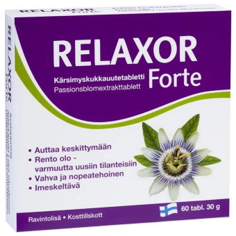 Препарат от нервного возбуждения Relaxor Forte 60 таблеток Hankintatukku Препарат от нервного возбуждения Relaxor Forte 60 таблеток Hankintatukku
