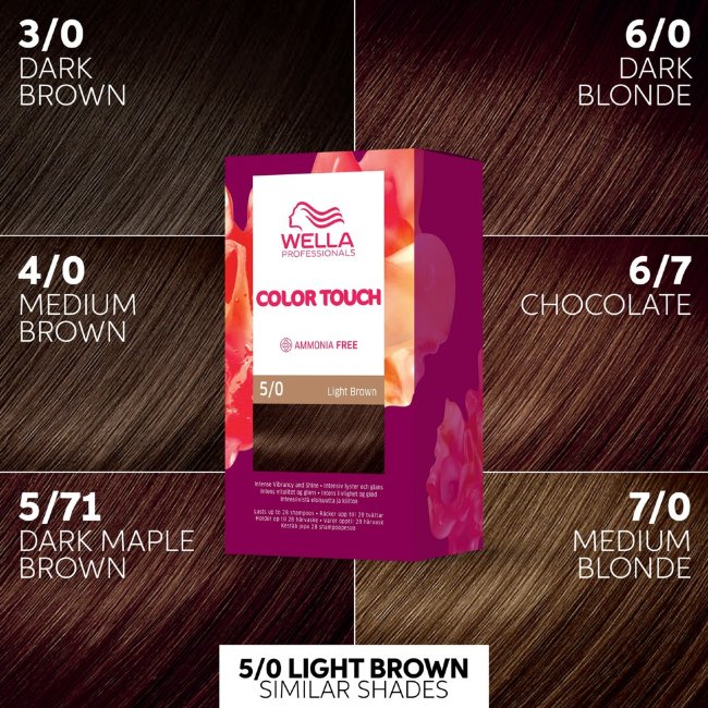 Краска для волос Wella Professionals Color Touch Pure Naturals светло-коричневый 5/0 130 мл Краска для волос Wella Professionals Color Touch Pure Naturals светло-коричневый 5/0 130 мл