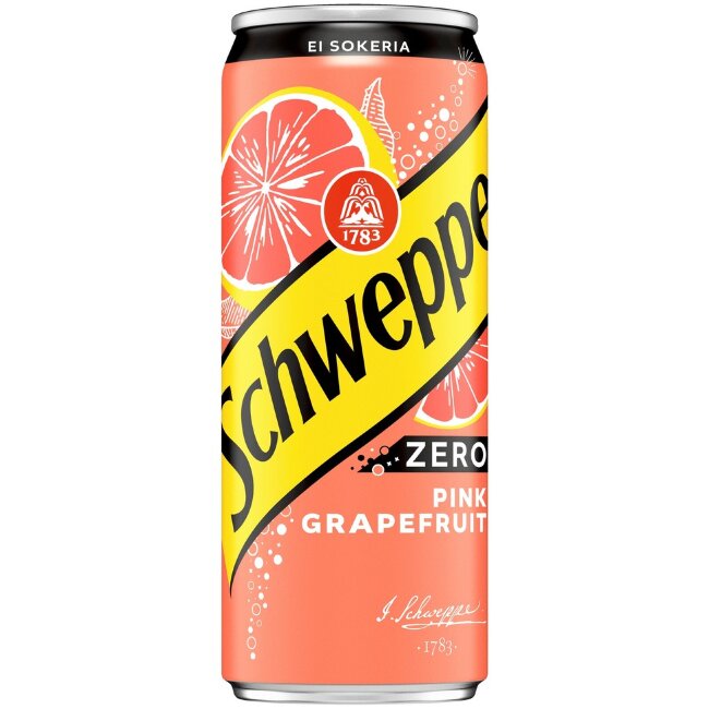 Безалкогольный напиток Schweppes Pink Grapefruit Zero в банке 0,33 л Безалкогольный напиток Schweppes Pink Grapefruit Zero в банке 0,33 л