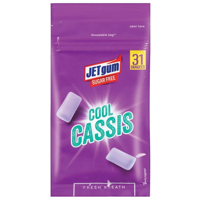 Жевательная резинка без сахара JETgum 31шт Cool CASSIS 45 гр