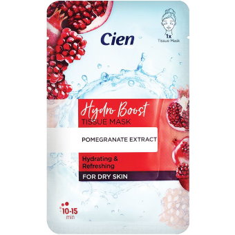 Тканевая маска Hydro Boost для очень сухой кожи (Экстракт граната и гиалуроновая кислота) 10 мл, Cien