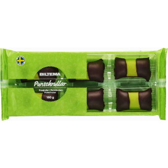 Марципановые рулеты в шоколаде c пуншем Biltema Punschrullar 180 гр, Швеция