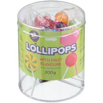 Фруктовые леденцы на палочке Coop Lilipops Fruit 200 гр