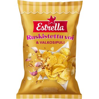 Чипсы Estrella с поджаренным маслом и чесноком 275 гр