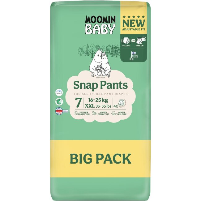 Подгузники-штанишки Moomin Baby Snap Pants 7-40 шт, 16-25 кг Подгузники-штанишки Moomin Baby Snap Pants 7-40 шт, 16-25 кг