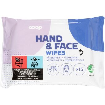 Влажные салфетки для рук и лица Coop 15 шт Влажные салфетки для рук и лица Coop 15 шт