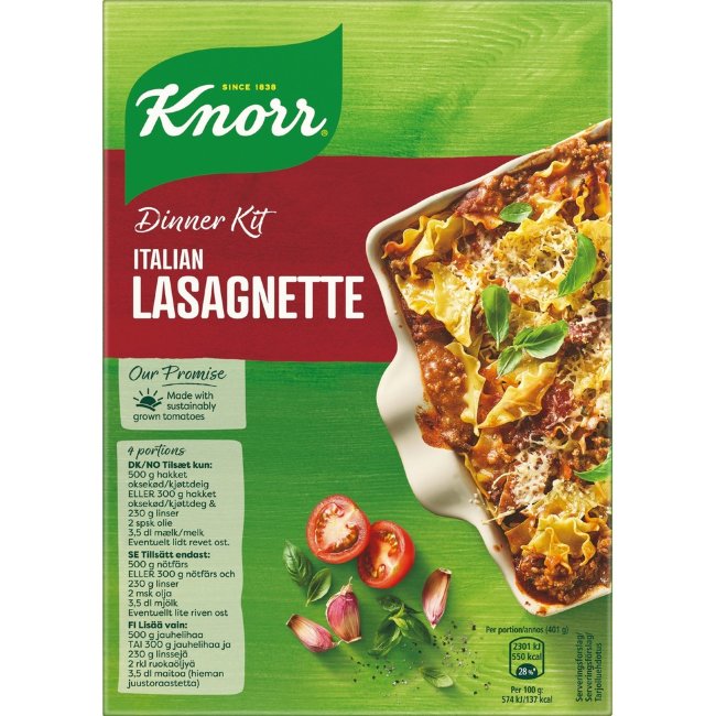 Паста для лазаньетты Knorr 270 гр (3-4 порции)