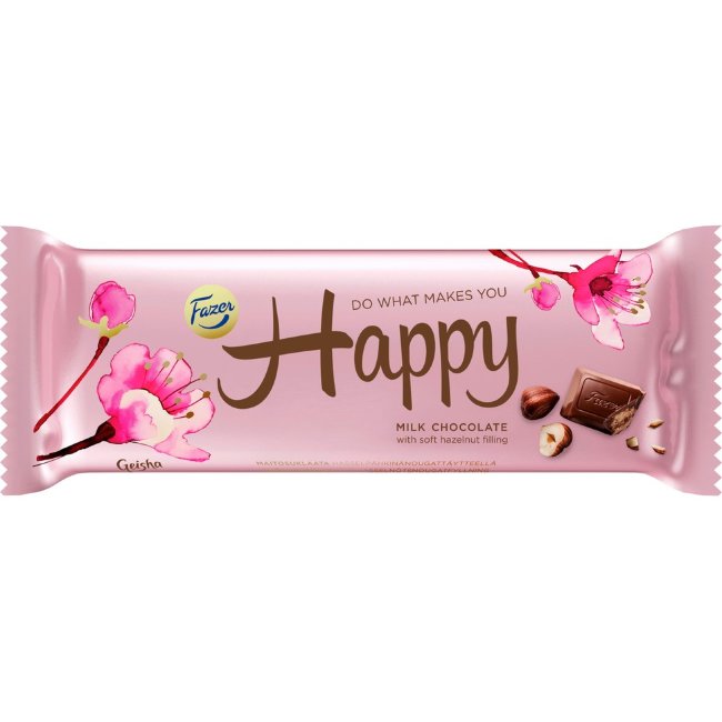 Молочный шоколад Fazer Geisha с начинкой из орехового нуги 100 гр