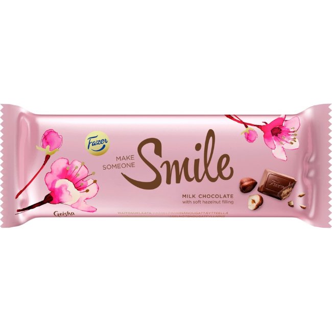Молочный шоколад Fazer Geisha с начинкой из орехового нуги 100 гр