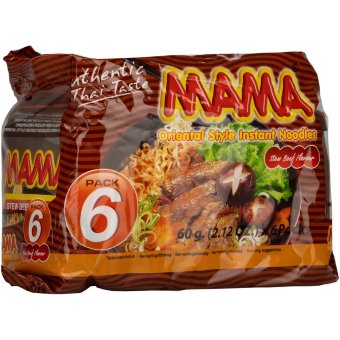 Лапша со вкусом говядины Mama 6x60 гр Лапша со вкусом говядины Mama 6x60 гр