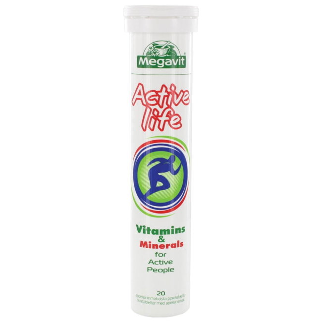 Витамины для активной жизни Active Life 20 шипучих таблеток Megavit