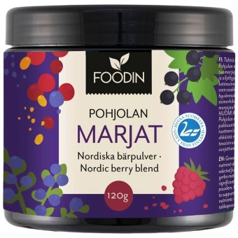 Микс северных ягод в порошке Foodin pohjolan marjat 120 гр Микс северных ягод в порошке Foodin pohjolan marjat 120 гр