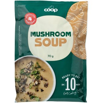 Суп-пюре из шампиньонов быстрого приготовления Coop, 4 порции 70 г