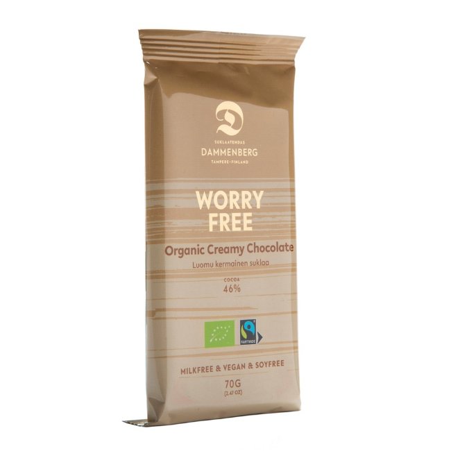 Шоколад органический молочный 46% Dammenberg Luomu, fair trade, без молока и сои 70 гр