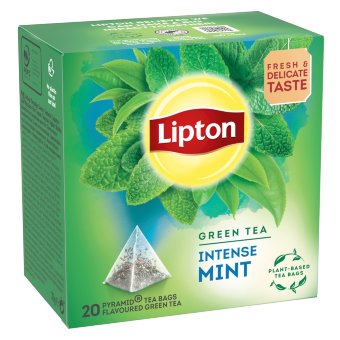 Чай зеленый в пирамидках с мятой Lipton Intense Mint 20шт/уп