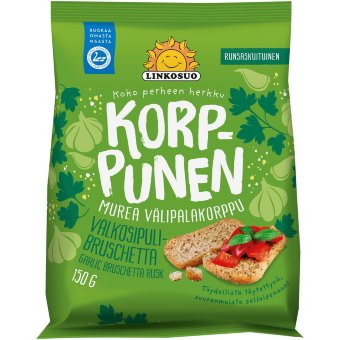 Хрустящий хлебец Linkosuo Korppunen с чесноком и брускеттой 150 гр