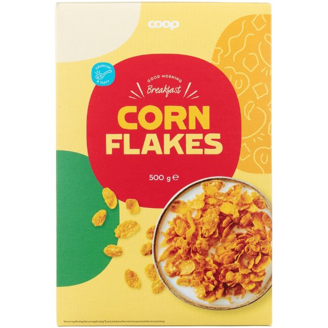 Хлопья кукурузные Coop Corn Flakes 500 гр