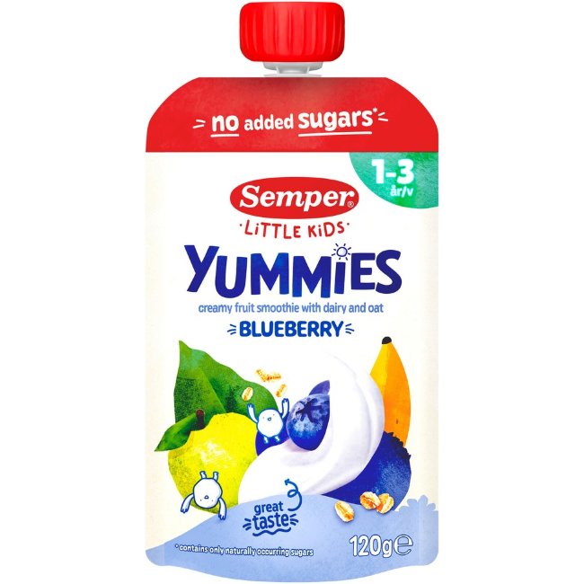 Смузи Semper Yummies с черникой 120 гр для детей 1-3 лет