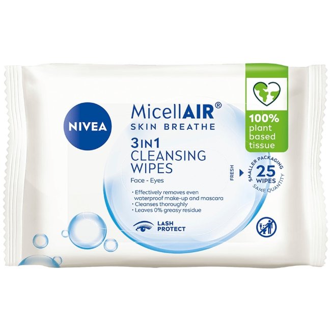 Салфетки для очищения 3-в-1 NIVEA (уп 25 шт)