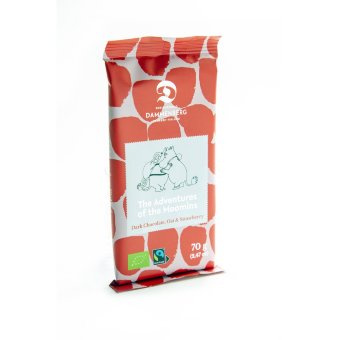 Темный овсяно-клубничный шоколад 56% Dammenberg Muumi органический 70 гр