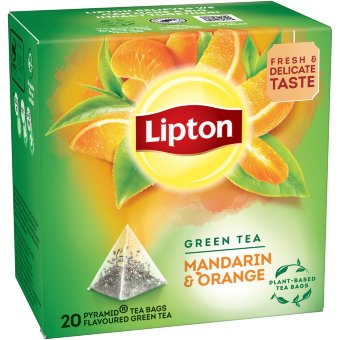 Зеленый чай в пирамидках с мандарином и апельсином Lipton 20 шт/уп