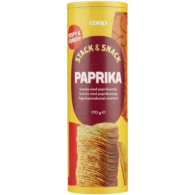 Чипсы со вкусом паприки Coop в тубе 170 гр