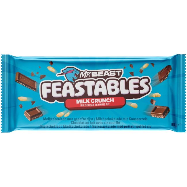 Молочный шоколад (хрустящий) MrBeast Feastables Milk Crunch 60 гр