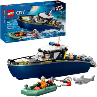 Игрушечный полицейский катер LEGO® City 60456 погоня на полицейской лодке