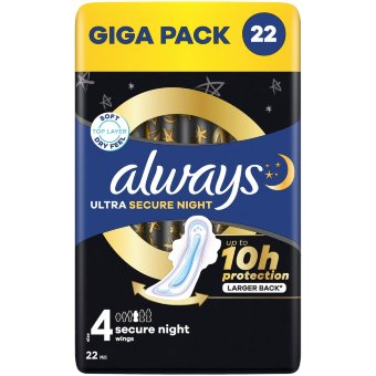 Гигиенические прокладки Always Ultra Secure Night 4 с крылышками 22 шт