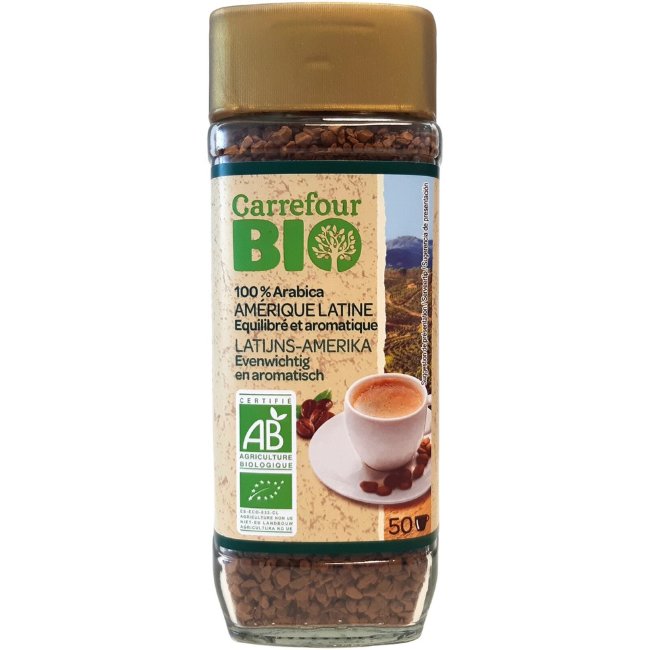 Кофе растворимый Carrefour Bio Café Amérique Latine Pur Arabica 100 г