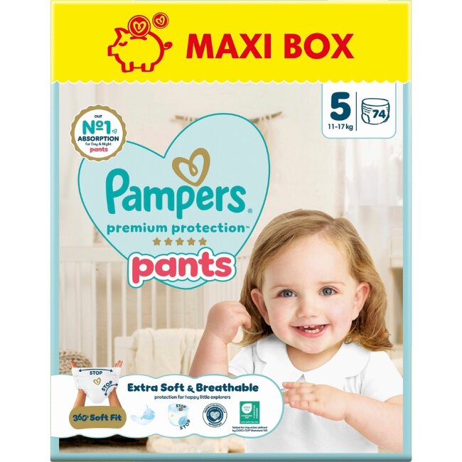 Подгузники-трусики Pampers Premium Protection S5 11-17 кг 74 шт Подгузники-трусики Pampers Premium Protection S5 11-17 кг 74 шт