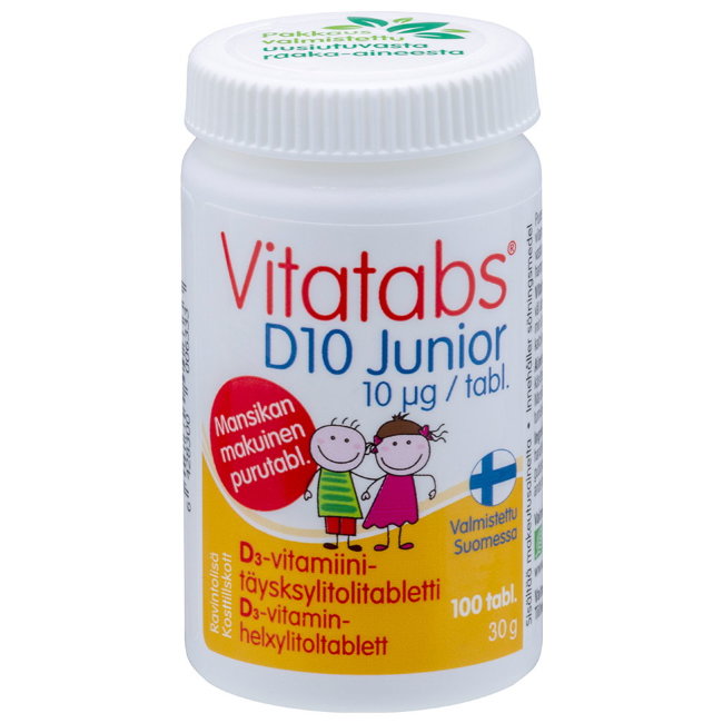 Витамин Д для детей Vitatabs D 10 Junior 10 мкг 100 жевательных таблеток Hankintatukku