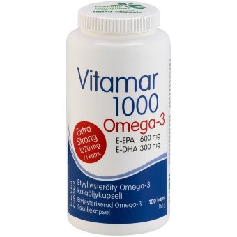 Витамины Рыбий жир  Vitamar 1000 очень сильный Омега 3 100 капсул Hankintatukku