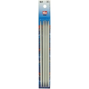 Спицы для носков Prym 5 мм 20 см алюминий (уп 5 шт)