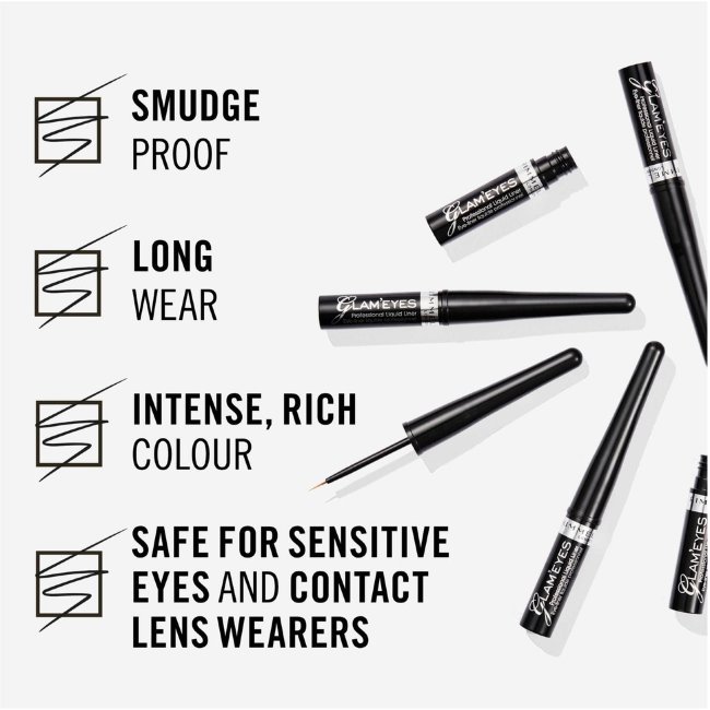Жидкая подводка для глаз Rimmel Glam'Eyes Professional 3,5 мл 001 Black Glamour