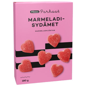 Мармеладные сердечки со вкусом малины Pirkka best 180 гр Мармеладные сердечки со вкусом малины Pirkka best 180 гр