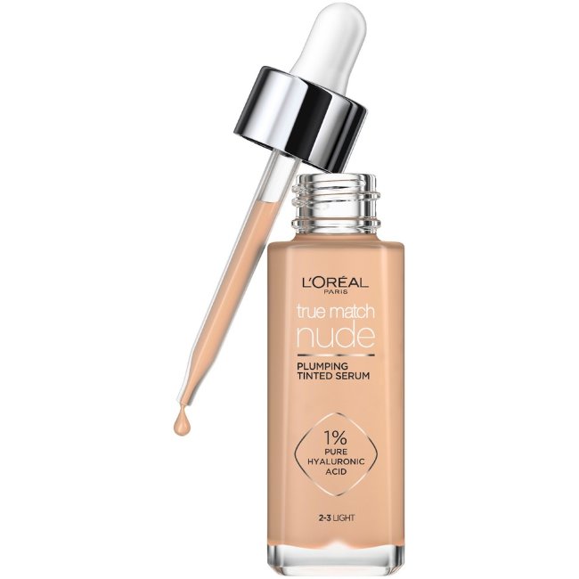 Тональный крем-сыворотка с эффектом увлажнения L'Oréal Paris True Match Nude Plumping 2-3 Light 30 мл Тональный крем-сыворотка с эффектом увлажнения L'Oréal Paris True Match Nude Plumping 2-3 Light 30 мл