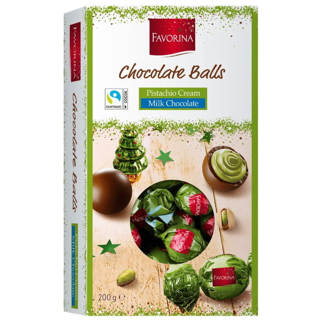Рождественские трюфели с фисташковой начинкой Favorina 200 гр