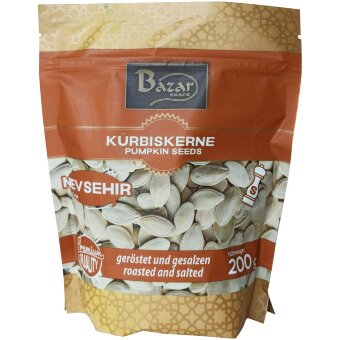 Жареные и соленые тыквенные семена Bazar с кожурой 200 гр Жареные и соленые тыквенные семена Bazar с кожурой 200 гр