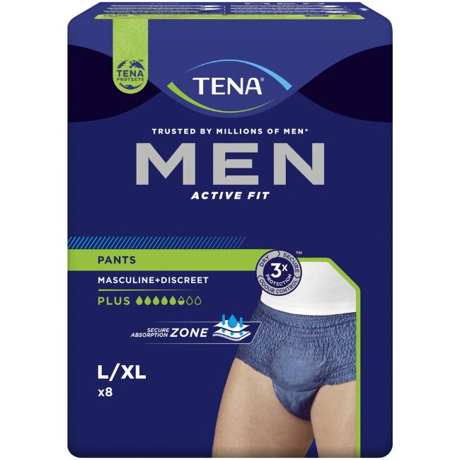Подгузники-трусы для мужчин TENA Men Active Fit Large 8 шт Подгузники-трусы для мужчин TENA Men Active Fit Large 8 шт