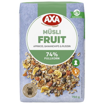 Мюсли AXA (фрукты) 74%, 750 гр
