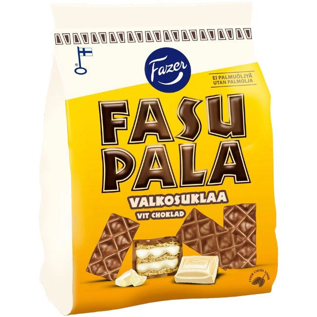 Вафельное печенье с белым шоколадом Fazer Fasupala 199 гр