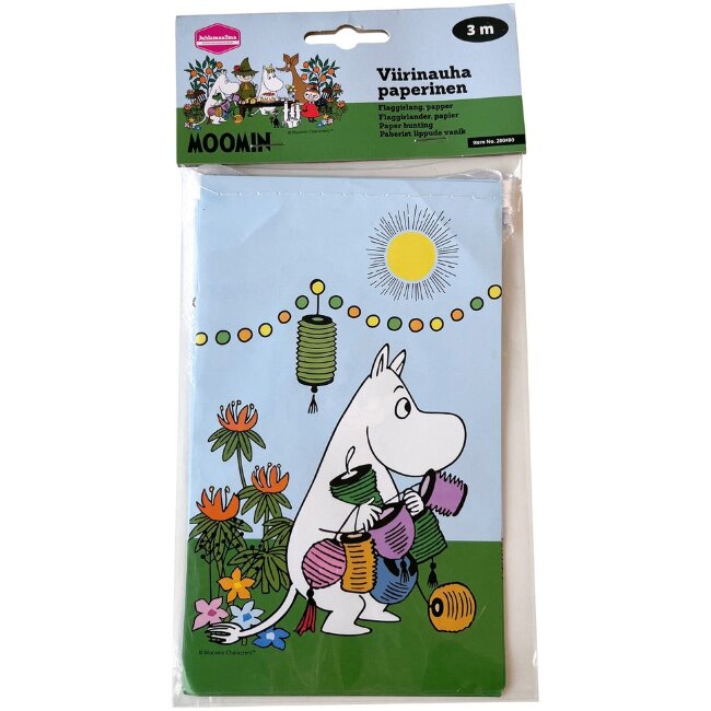 Бумажная гирлянда Juhlamaailma Muumi 3 м 11x18 см Бумажная гирлянда Juhlamaailma Muumi 3 м 11x18 см