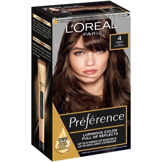 Перманентная краска для волос L'Oréal Paris Prèférence 4 Tahiti Natural Brown средне-коричневый 1 шт