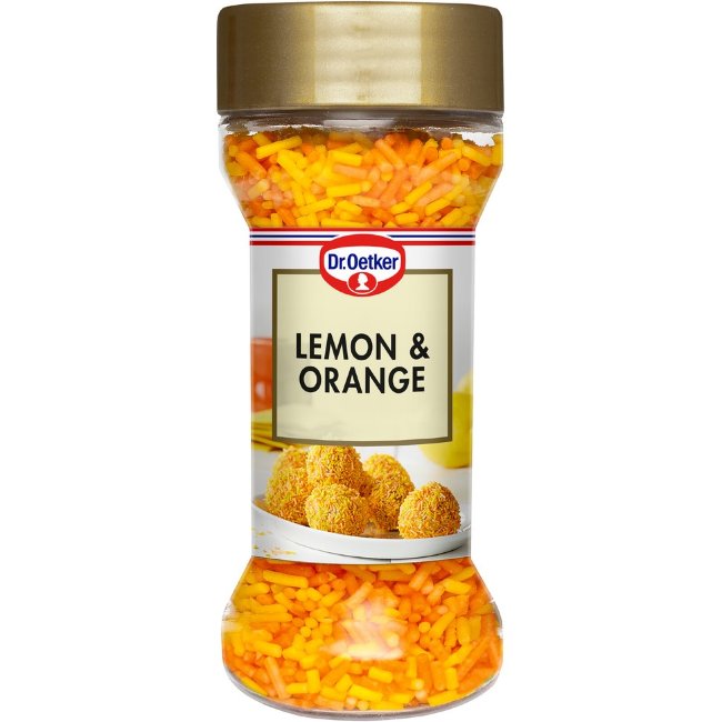 Посыпка сахарная кондитерская Dr. Oetker (лимон, апельсин) 50 гр