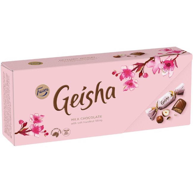 Шоколадные конфеты с ореховой начинкой Fazer Geisha 250 гр