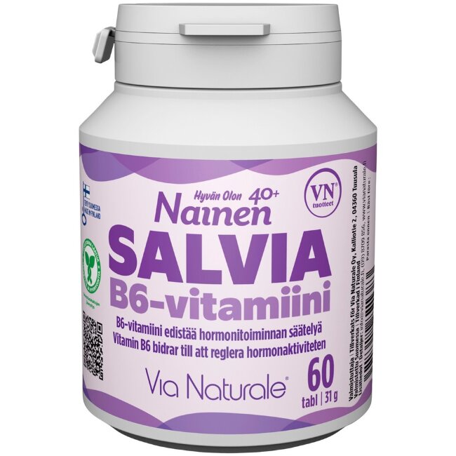 Витамины для женщин Hyvän Olon Nainen 40+ с шалфеем и B6 60 таб Via Naturale Витамины для женщин Hyvän Olon Nainen 40+ с шалфеем и B6 60 таб Via Naturale