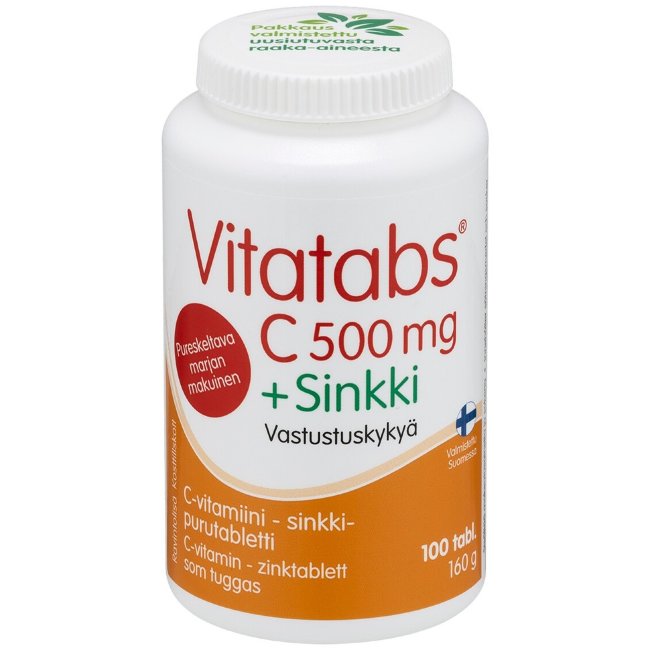 Витамины для иммунитета Vitatabs C 500 мг + цинк с биофлавоноидами 100 табл Hankintatukku