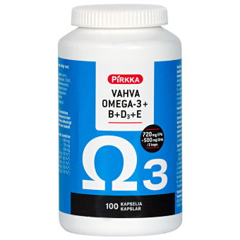 Рыбий жир + фолиевая кислота Pirkka Omega-3 + BDE 100 капсул